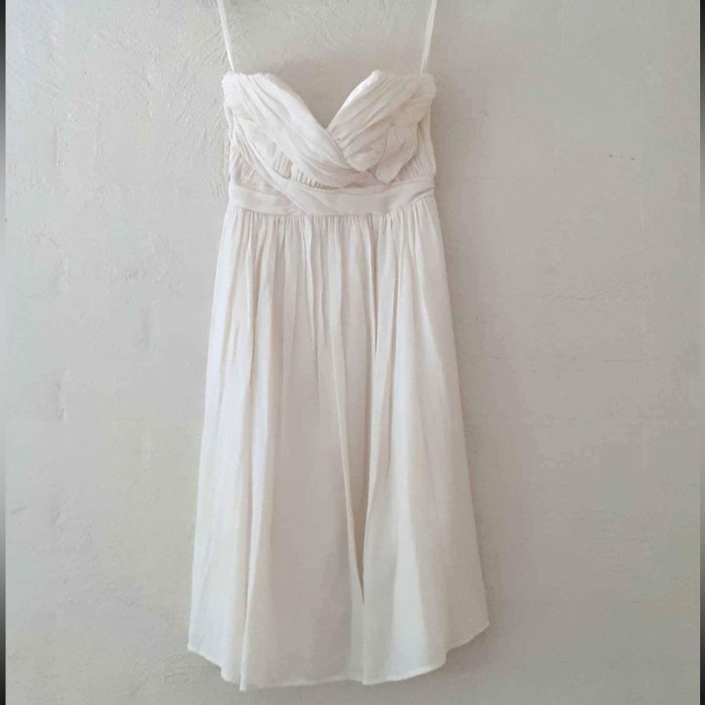 French Connection White Strapless Formal Flowy Dress - Picture 1 of 3